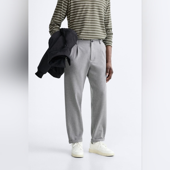 NWT Zara Grey Pleated Trousers - Picture 7 of 15